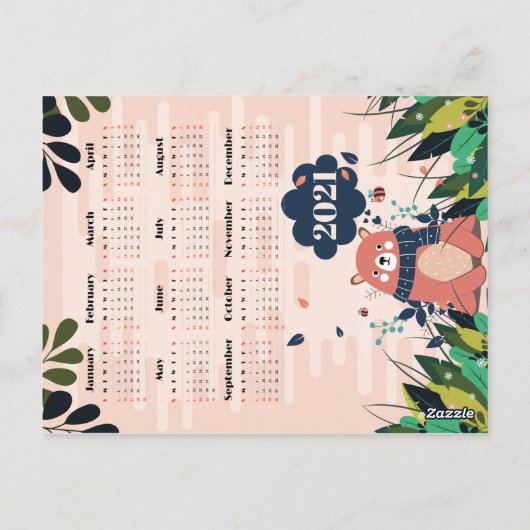 Cute Beer Calendar Briefkaart (Achterkant)