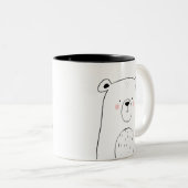 Cute beer Coffee mok Black and White Animal Modern (Voorkant rechts)