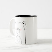 Cute beer Coffee mok Black and White Animal Modern (Voorkant links)