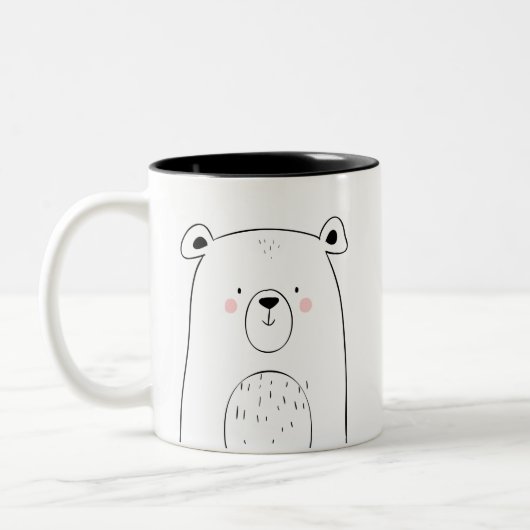 Cute beer Coffee mok Black and White Animal Modern (Links)