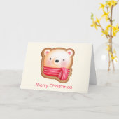 Cute Beer Cookie Afbeelding Geachte Kerstmis Kaart (Gele Bloem)