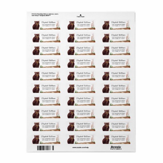 Cute Beer Cub Return Label (Full Sheet)