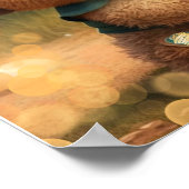 Cute Beer die Baseball Persoonlijk speelt Poster (Hoek)