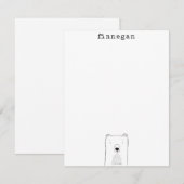 Cute Beer Eenvoudige Lijn Illustratie Aangepaste N Notitiekaartje (Voorkant / Achterkant)