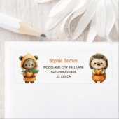 Cute Beer& Egel Bos Herfst Retouradres  Etiket (Insitu)