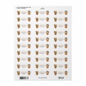 Cute Beer& Egel Bos Herfst Retouradres  Etiket (Full Sheet)