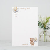 Cute Beer en ballonnen Gold Silver Custom Briefpapier (Staand voorkant)