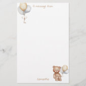 Cute Beer en ballonnen Gold Silver Custom Briefpapier (Voorkant)