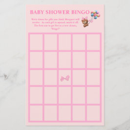 Cute Beer en ballonnen Thed Baby shower Bingo