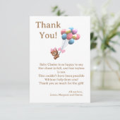 Cute Beer en ballons Thema Flat Hartelijk dank Bedankkaart (Staand voorkant)