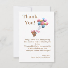 Cute Beer en ballons Thema Flat Hartelijk dank Bedankkaart