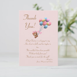 Cute Beer en ballons Thema Flat Hartelijk dank Bedankkaart