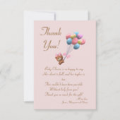 Cute Beer en ballons Thema Flat Hartelijk dank Bedankkaart (Voorkant)