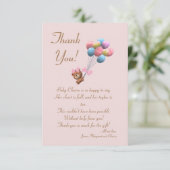 Cute Beer en ballons Thema Flat Hartelijk dank Bedankkaart (Staand voorkant)