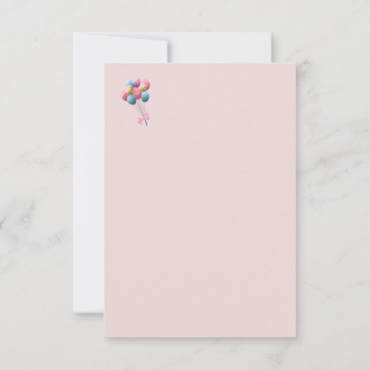 Cute Beer en ballons Thema Flat Hartelijk dank Bedankkaart (Achterkant)