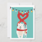 Cute Beer en Bunny Personalized Kerstmis Feestdagenkaart (Voorkant)