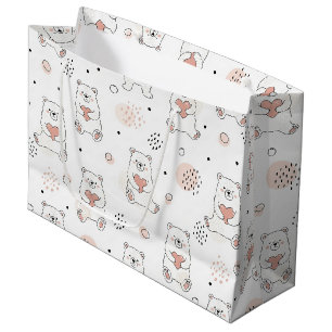 Cute Beer en Harten -- Pastelkleurige Kinderkamer Groot Cadeauzakje