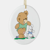 Cute Beer en Paasbunny Keramisch Ornament (Rechts)