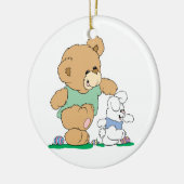 Cute Beer en Paasbunny Keramisch Ornament (Links)