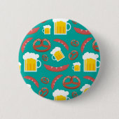 Cute beer en Sause Octoberfest Pattern Ronde Button 5,7 Cm (Voorkant)