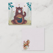 Cute Beer Enjoing Honey Notitiekaartje (Voorkant / Achterkant)