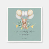 Cute Beer Eucalyptus Baby Shower Papier Servet (Voorkant)