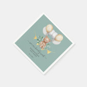 Cute Beer Eucalyptus Baby Shower Papier Servet (Hoek)