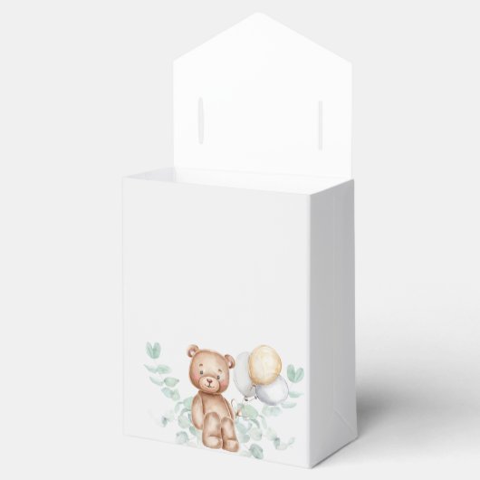 Cute Beer Eucalyptus Script Balloons Baby shower Bedankdoosjes (Geopend)