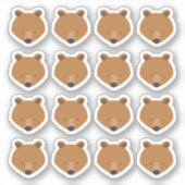 Cute Beer Face Animal Sticker (Voorkant)