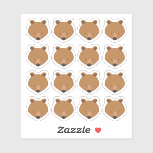 Cute Beer Face Animal Sticker (Vel)