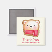 Cute Beer Face in een Red Scarf Dank je Magneet (Voorkant / Achterkant)