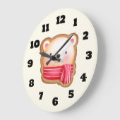 Cute Beer Face in een Red Scarf kerstkoekje Grote Klok (Hoek)