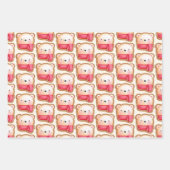 Cute Beer Face in een Red Scarf kerstkoekje Inpakpapier Vel (Voorkant 3)