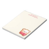 Cute Beer Face in een Red Scarf kerstkoekje Notitieblok (Linkerzijde)