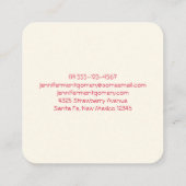 Cute Beer Face in een Red Scarf kerstkoekje Vierkante Visitekaartje (Achterkant)