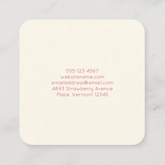 Cute Beer Face in een Red Scarf kerstkoekje Vierkante Visitekaartje (Achterkant)