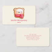 Cute Beer Face in een Red Scarf kerstkoekje Visitekaartje (Voorkant / Achterkant)