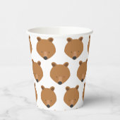 Cute Beer Face Pattern Animal Papieren Bekers (Links)