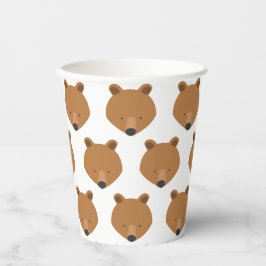 Cute Beer Face Pattern Animal Papieren Bekers