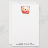 Cute Beer Face Red Scarf en Rosy Cheeks Kerstmis (Voorkant)