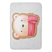 Cute Beer Face Red Scarf en Rosy Cheeks Kerstmis Badmat (Voorkant Verticaal)