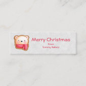 Cute Beer Face Red Scarf en Rosy Cheeks Kerstmis Mini Visitekaartje (Voorkant)