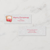Cute Beer Face Red Scarf en Rosy Cheeks Kerstmis Mini Visitekaartje (Voorkant / Achterkant)