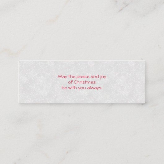 Cute Beer Face Red Scarf en Rosy Cheeks Kerstmis Mini Visitekaartje (Achterkant)