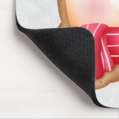 Cute Beer Face Red Scarf en Rosy Cheeks Kerstmis Muismat (Hoek)