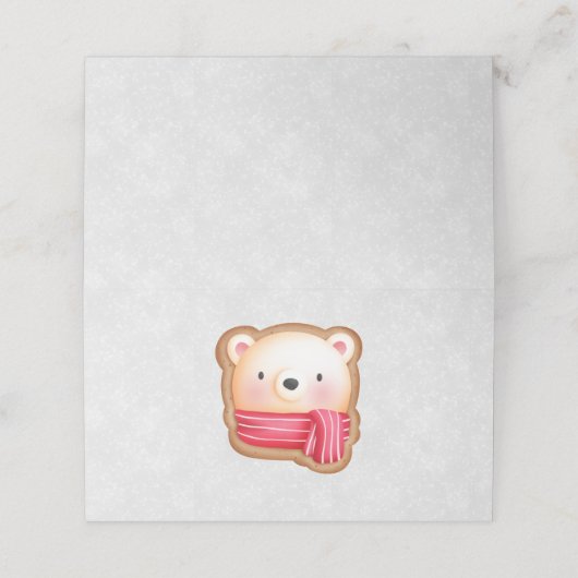 Cute Beer Face Red Scarf en Rosy Cheeks Kerstmis Plaatskaartje (Buitenkant ongevouwen)