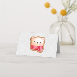 Cute Beer Face Red Scarf en Rosy Cheeks Kerstmis Plaatskaartje