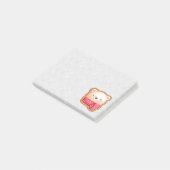 Cute Beer Face Red Scarf en Rosy Cheeks Kerstmis Post-it® Notes (Schuin)