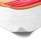 Cute Beer Face Red Scarf en Rosy Cheeks Kerstmis Poster (Hoek)