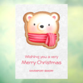 Cute Beer Face Red Scarf en Rosy Cheeks Kerstmis Raamsticker (Vel 3)